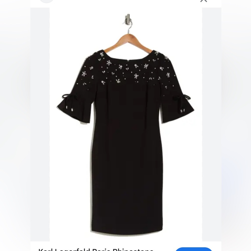 NWT KARL LAGERFELD
Paris Rhinestone Crepe Scuba Sheath Dress - Picture 5 of 5